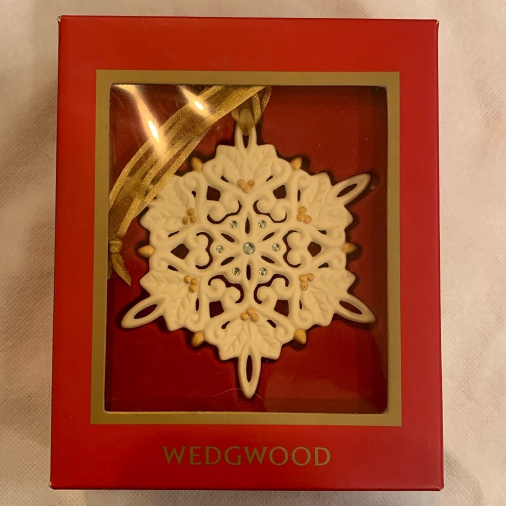 Wedgwood Gold Snowflake Christmas Tree Ornament in box
